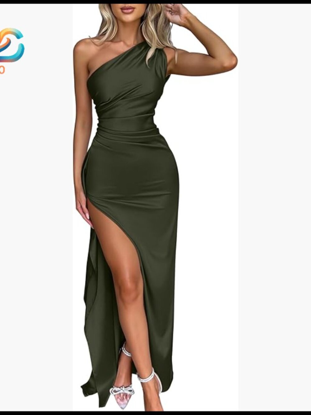 One Shoulder High Split Maxi Dress Formal Cocktail Wedding Party